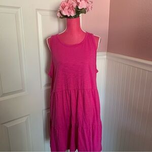 Fuchsia pink Sleeveless GAP Tiered Sundress XXL